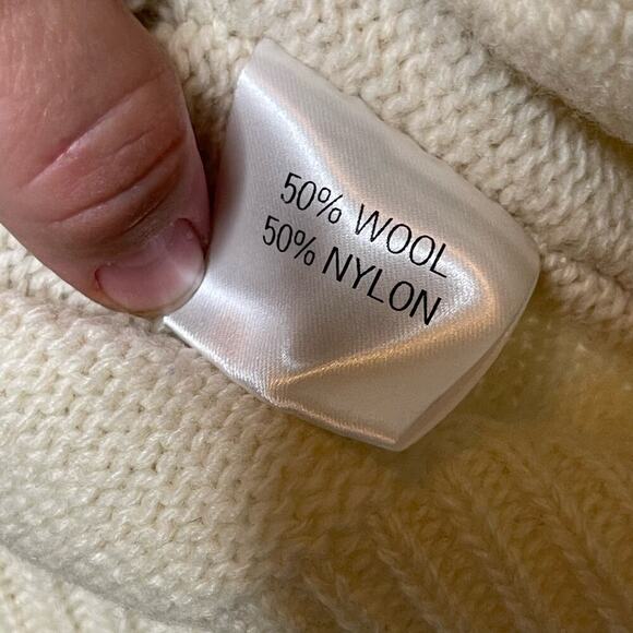 Hers Cropped Crewneck Long Sleeve Pullover Cropped Sweater White Womens S - Picture 7 of 7